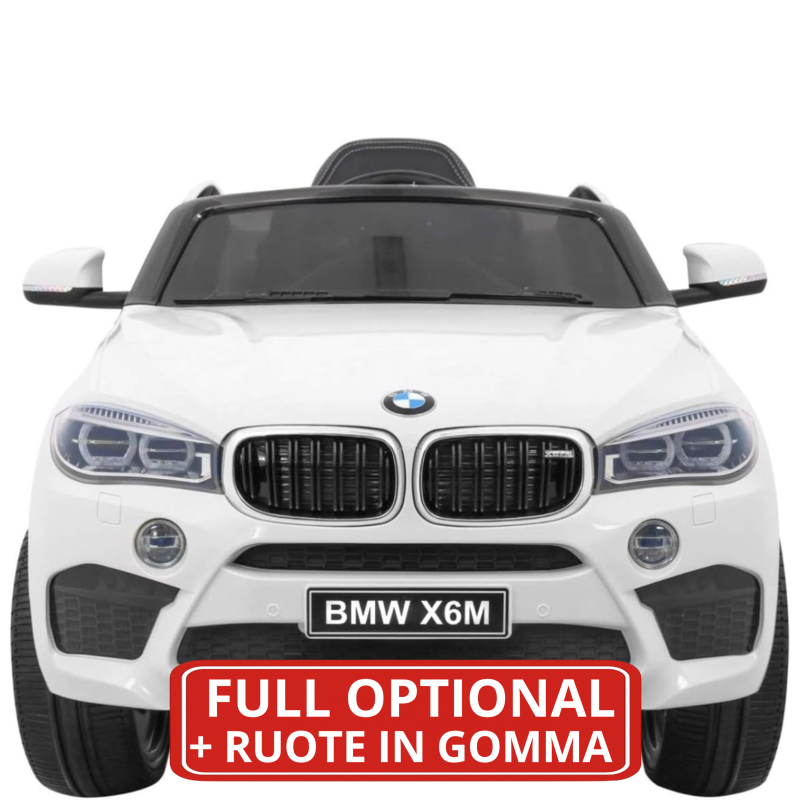Auto Macchina Elettrica per Bambini 12V BMW X6M con Sedile in Pelle, Ruote in Gomma Telecomando Porte Apribili, Full Optional