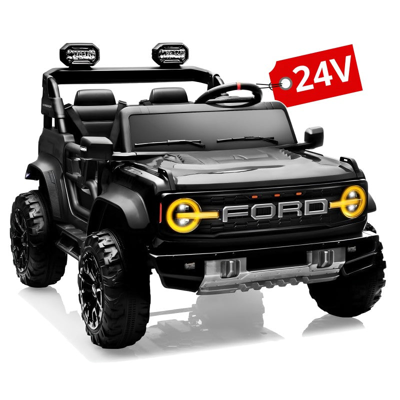 Auto Macchina Elettrica per Bambini 24V Ford Bronco Raptor Fuoristrada 2 Posti con Telecomando 0975 – Variante Nero