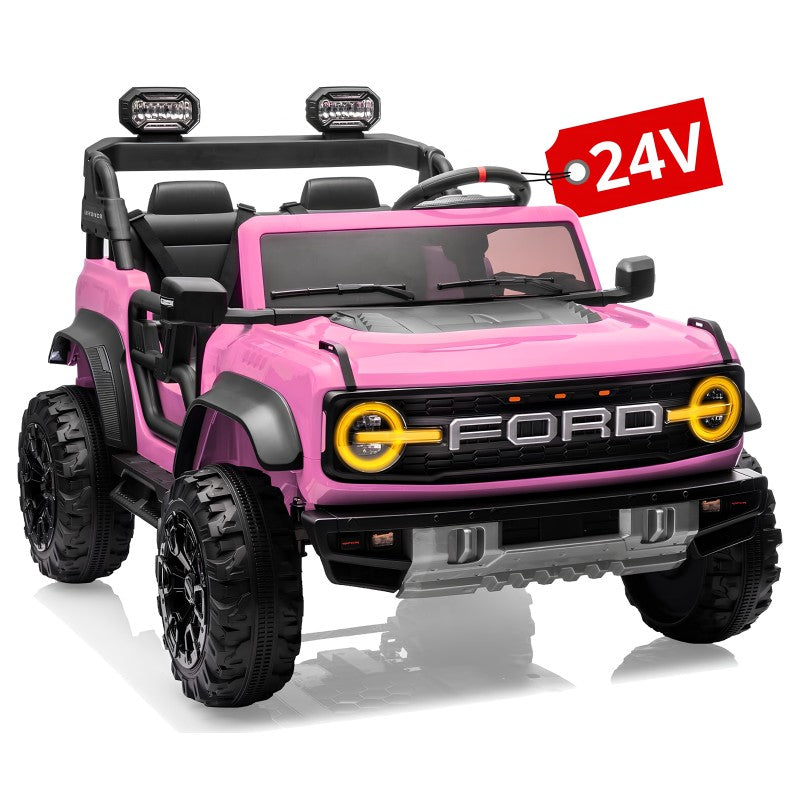 Auto Macchina Elettrica per Bambini 24V Ford Bronco Raptor Fuoristrada 2 Posti con Telecomando 0975 - Rosa