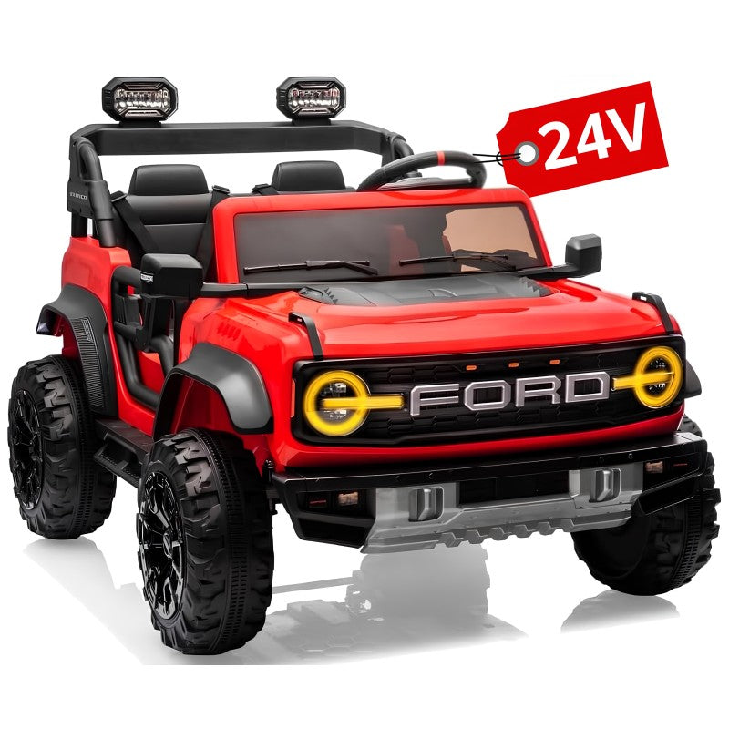 Auto Macchina Elettrica per Bambini 24V Ford Bronco Raptor Fuoristrada 2 Posti con Telecomando 0975 - Rosso