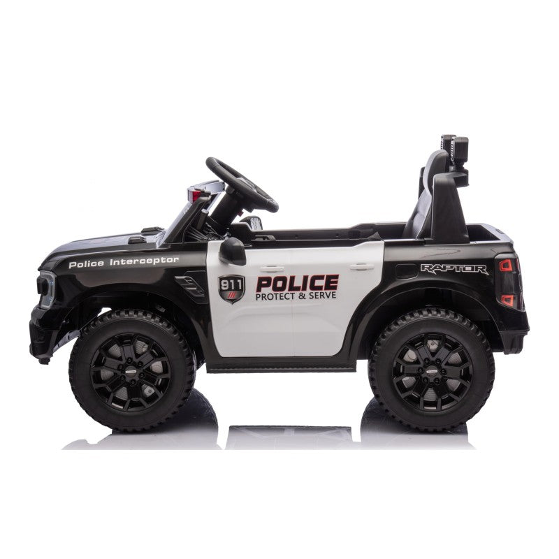 Auto Macchina Elettrica per Bambini Ford Ranger Police 12v con Telecomando Luci Lampeggianti Microfono e Sirena della Polizia