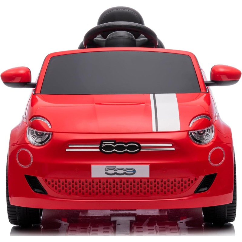 Auto Macchina Elettrica per Bambini Nuova Fiat 500e 12V con Telecomando e Cinture di Sicurezza – Variante Rosso