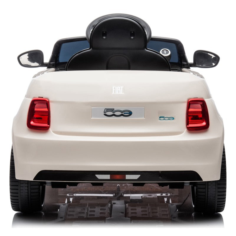 Auto Macchina Elettrica per Bambini Nuova Fiat 500e 12V con Telecomando e Cinture di Sicurezza – Variante Bianco