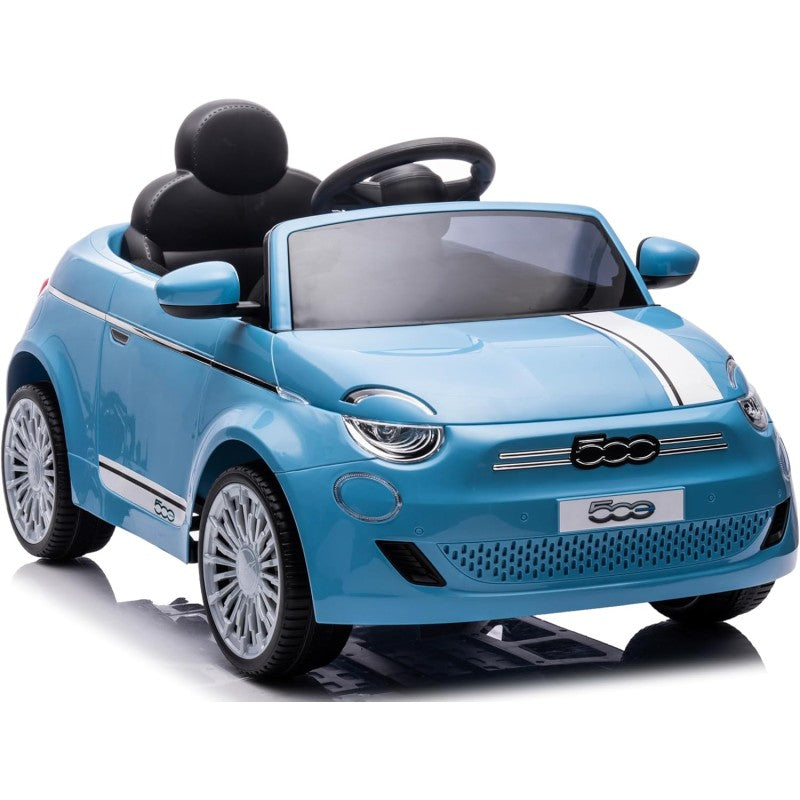 Auto Macchina Elettrica per Bambini Nuova Fiat 500e 12V con Telecomando e Cinture di Sicurezza – Variante Blu