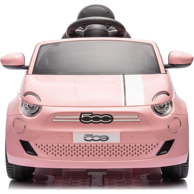 Auto Macchina Elettrica per Bambini Nuova Fiat 500e 12V con Telecomando e Cinture di Sicurezza – Variante Rosa
