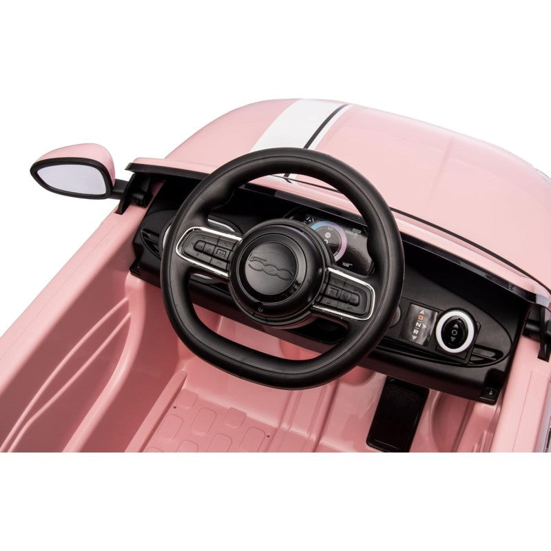 Auto Macchina Elettrica per Bambini Nuova Fiat 500e 12V con Telecomando e Cinture di Sicurezza – Variante Rosa