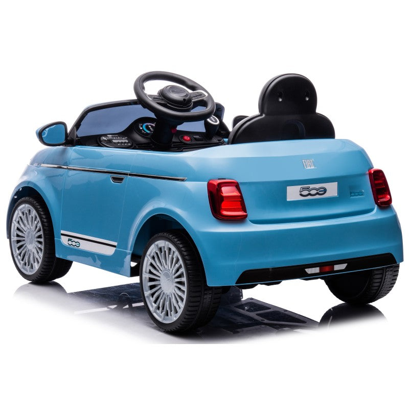 Auto Macchina Elettrica per Bambini Nuova Fiat 500e 12V con Telecomando e Cinture di Sicurezza – Variante Blu