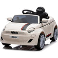 Auto Macchina Elettrica per Bambini Nuova Fiat 500e 12V con Telecomando e Cinture di Sicurezza – Variante Bianco
