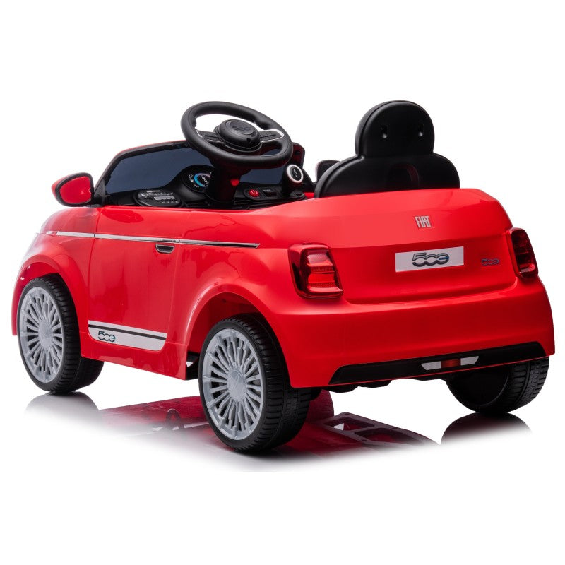 Auto Macchina Elettrica per Bambini Nuova Fiat 500e 12V con Telecomando e Cinture di Sicurezza – Variante Rosso