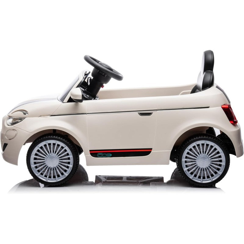 Auto Macchina Elettrica per Bambini Nuova Fiat 500e 12V con Telecomando e Cinture di Sicurezza – Variante Bianco