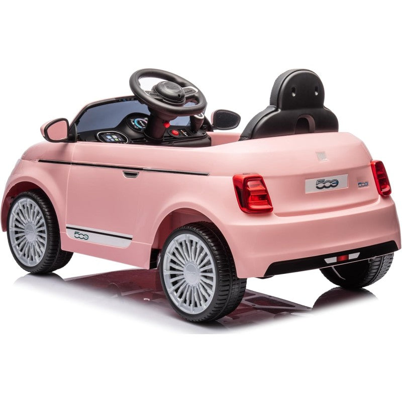 Auto Macchina Elettrica per Bambini Nuova Fiat 500e 12V con Telecomando e Cinture di Sicurezza – Variante Rosa