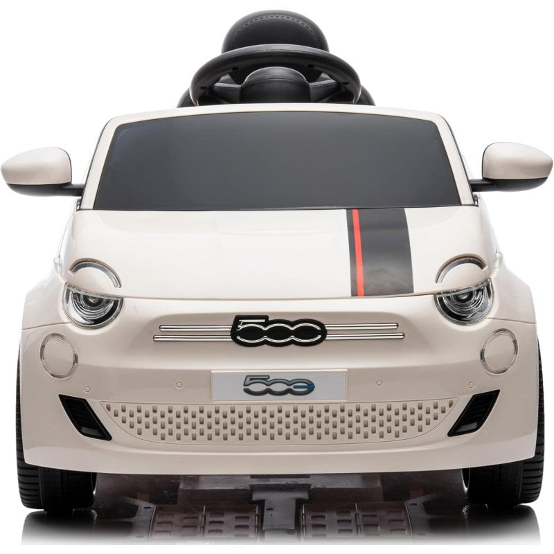Auto Macchina Elettrica per Bambini Nuova Fiat 500e 12V con Telecomando e Cinture di Sicurezza – Variante Bianco