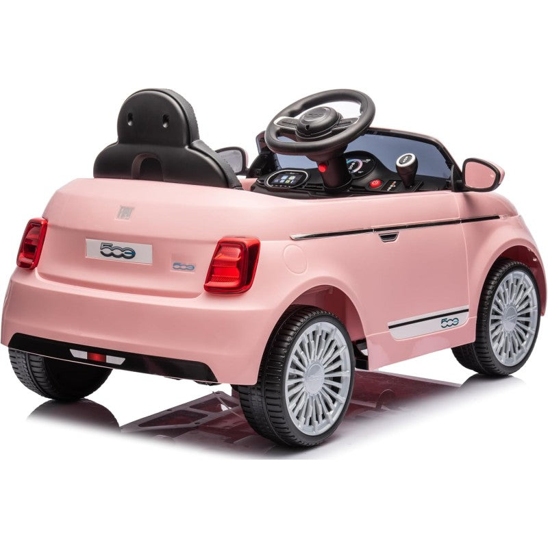 Auto Macchina Elettrica per Bambini Nuova Fiat 500e 12V con Telecomando e Cinture di Sicurezza – Variante Rosa