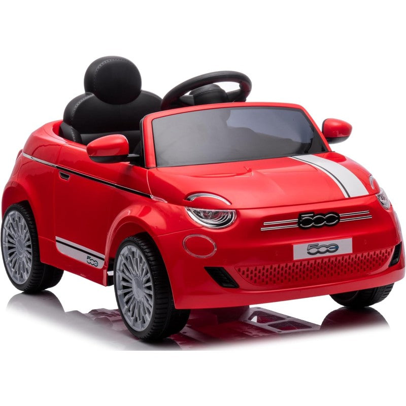 Auto Macchina Elettrica per Bambini Nuova Fiat 500e 12V con Telecomando e Cinture di Sicurezza – Variante Rosso