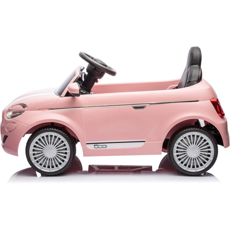 Auto Macchina Elettrica per Bambini Nuova Fiat 500e 12V con Telecomando e Cinture di Sicurezza – Variante Rosa