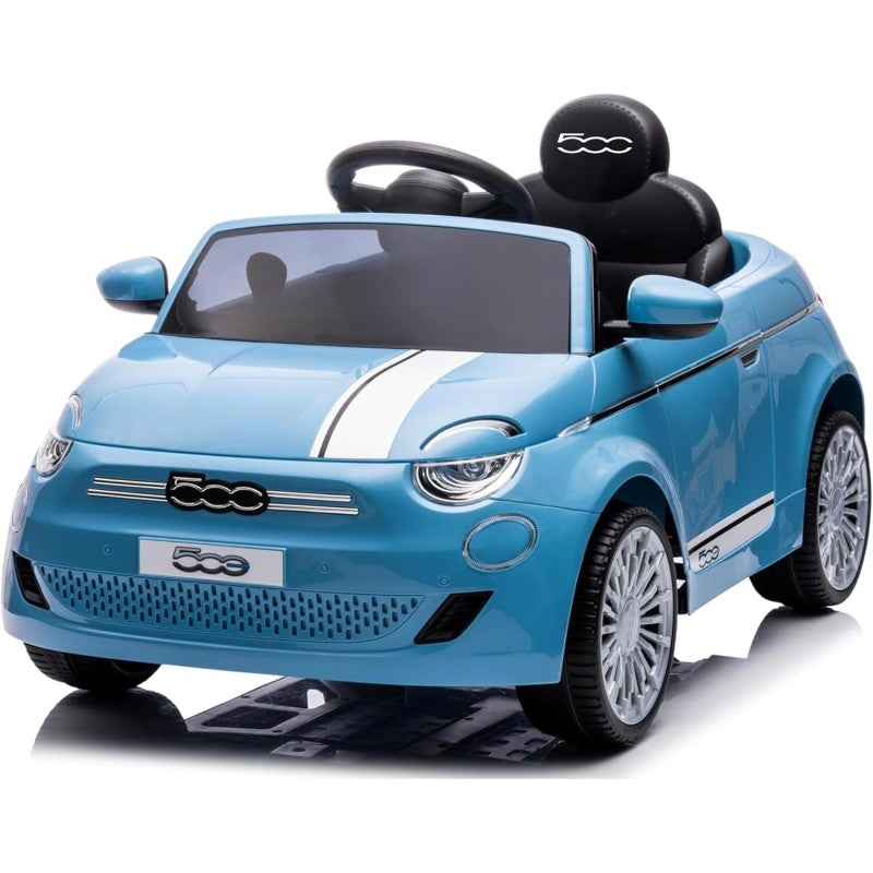 Auto Macchina Elettrica per Bambini Nuova Fiat 500e 12V con Telecomando e Cinture di Sicurezza - Blu