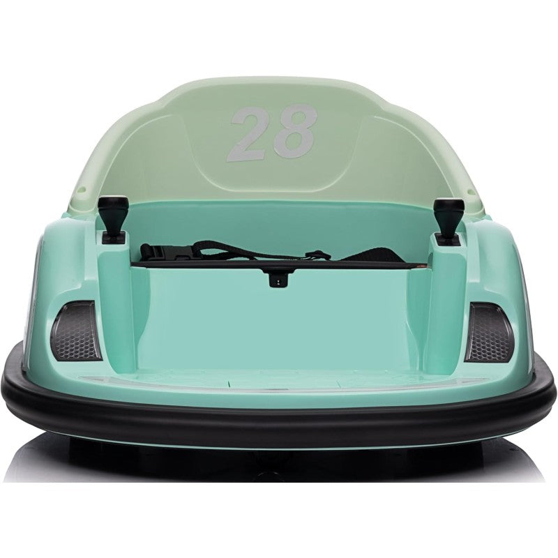 Autoscontro Elettrico 12V per Bambini Giostrina Bumper Car girevole 360 con Telecomando Cintura di Sicurezza Luci a Led – Variante Verde Tiffany