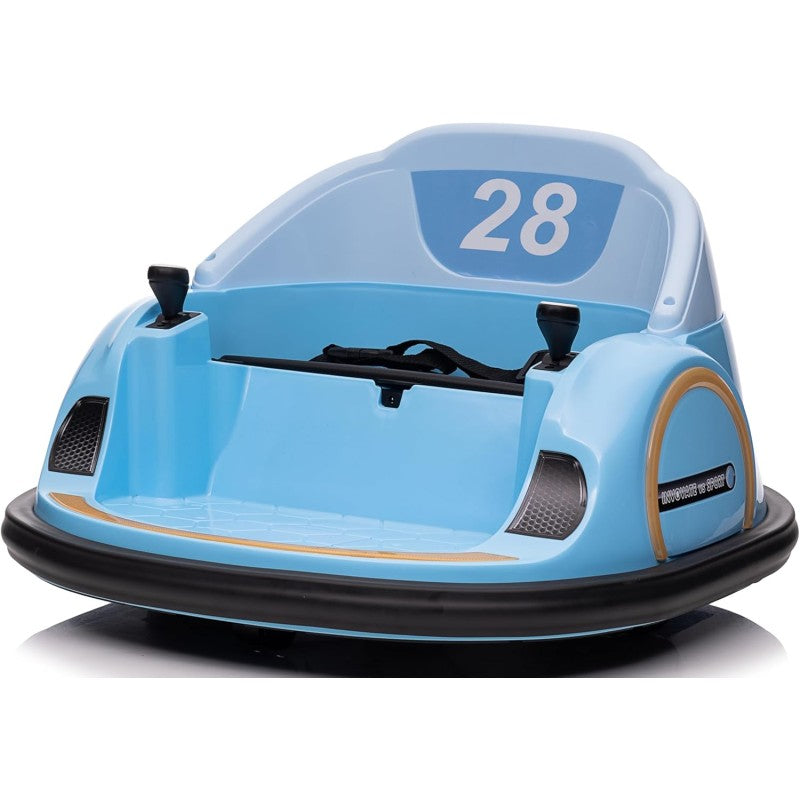Autoscontro Elettrico 12V per Bambini Giostrina Bumper Car girevole 360 con Telecomando Cintura di Sicurezza Luci a Led – Variante Blu