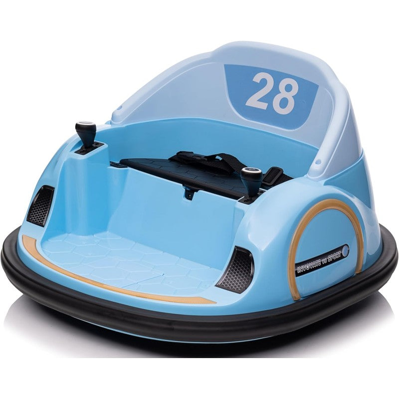 Autoscontro Elettrico 12V per Bambini Giostrina Bumper Car girevole 360 con Telecomando Cintura di Sicurezza Luci a Led – Variante Blu