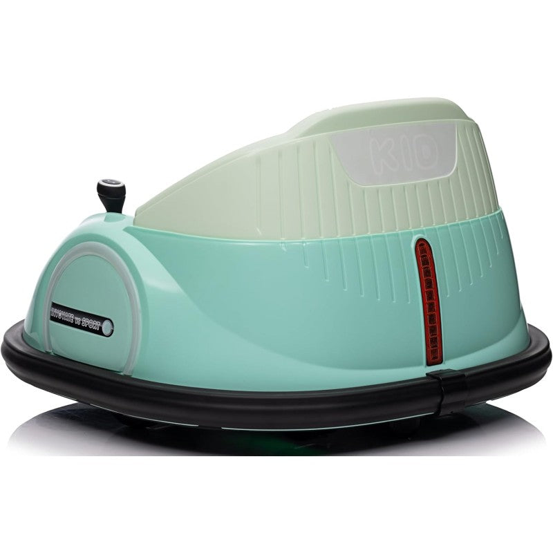Autoscontro Elettrico 12V per Bambini Giostrina Bumper Car girevole 360 con Telecomando Cintura di Sicurezza Luci a Led – Variante Verde Tiffany