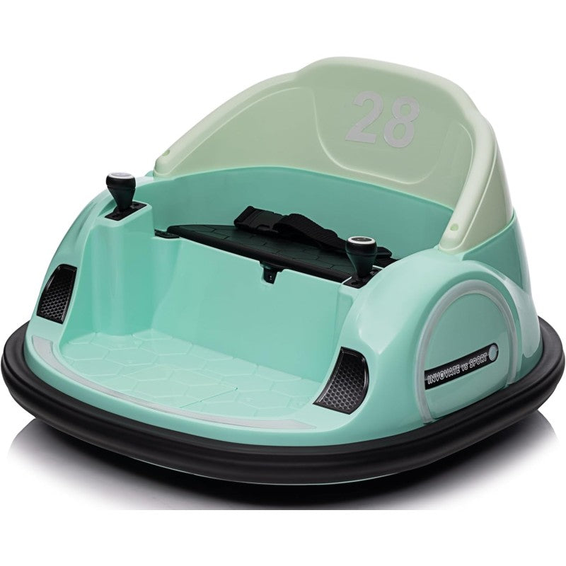 Autoscontro Elettrico 12V per Bambini Giostrina Bumper Car girevole 360 con Telecomando Cintura di Sicurezza Luci a Led – Variante Verde Tiffany