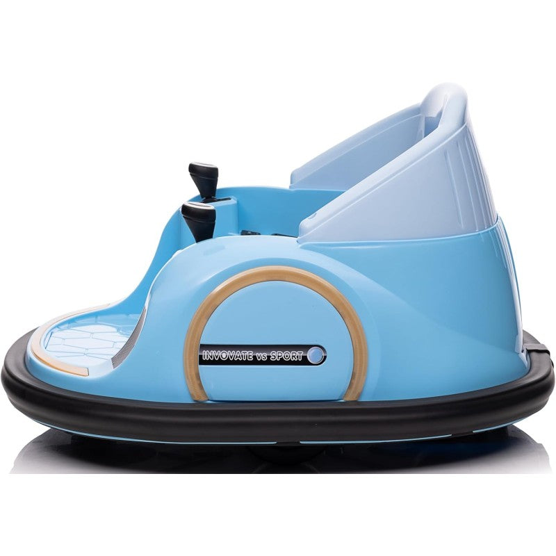 Autoscontro Elettrico 12V per Bambini Giostrina Bumper Car girevole 360 con Telecomando Cintura di Sicurezza Luci a Led – Variante Blu