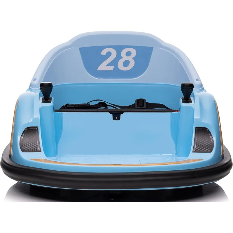 Autoscontro Elettrico 12V per Bambini Giostrina Bumper Car girevole 360 con Telecomando Cintura di Sicurezza Luci a Led – Variante Blu