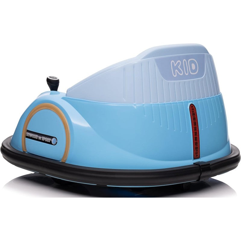 Autoscontro Elettrico 12V per Bambini Giostrina Bumper Car girevole 360 con Telecomando Cintura di Sicurezza Luci a Led – Variante Blu