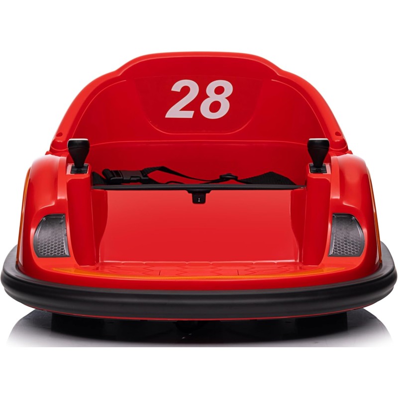 Autoscontro Elettrico 12V per Bambini Giostrina Bumper Car girevole 360 con Telecomando Cintura di Sicurezza Luci a Led – Variante Rosso