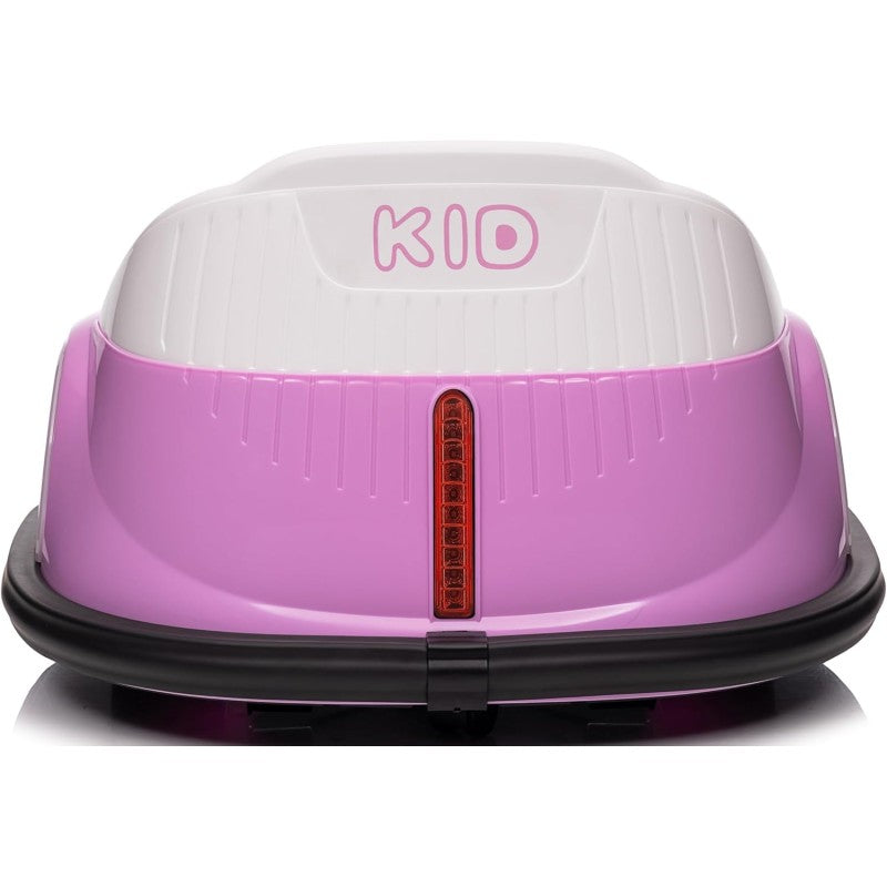 Autoscontro Elettrico 12V per Bambini Giostrina Bumper Car girevole 360 con Telecomando Cintura di Sicurezza Luci a Led – Variante Rosa