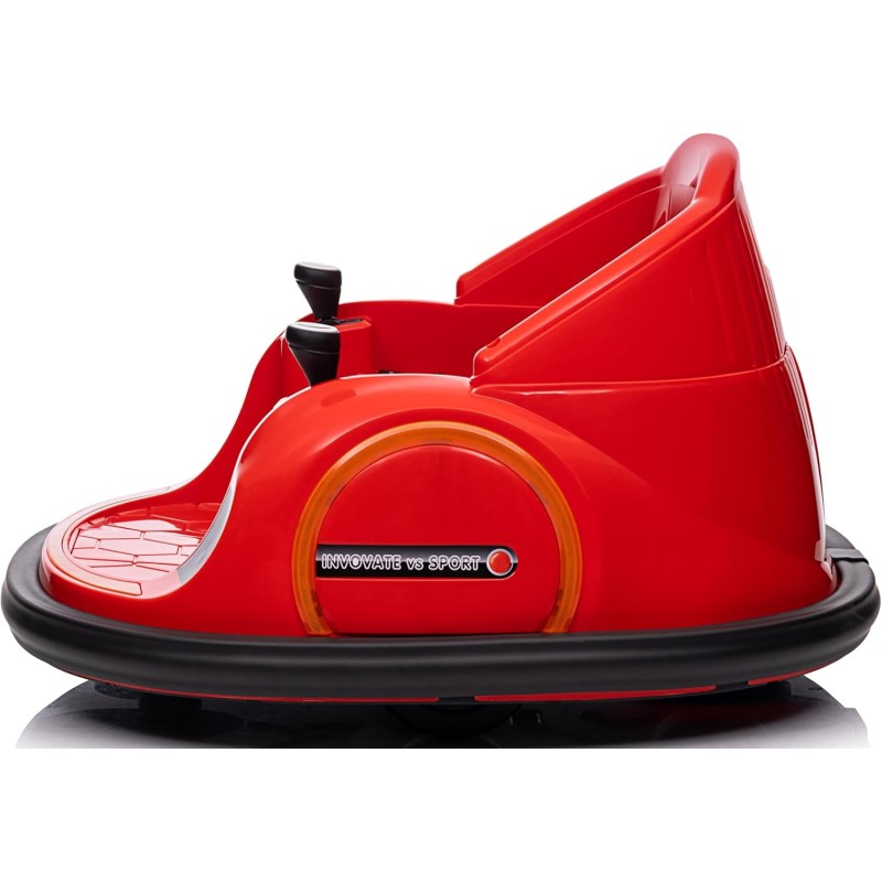 Autoscontro Elettrico 12V per Bambini Giostrina Bumper Car girevole 360 con Telecomando Cintura di Sicurezza Luci a Led – Variante Rosso