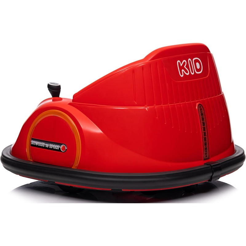 Autoscontro Elettrico 12V per Bambini Giostrina Bumper Car girevole 360 con Telecomando Cintura di Sicurezza Luci a Led – Variante Rosso