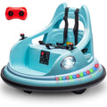 Autoscontro Elettrico per Bambini YJ6055 Supercar 12V Girevole a 360° con Telecomando Cintura di Sicurezza a 5 punti Luci a Led – Variante Blu