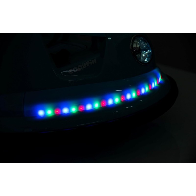 Autoscontro Elettrico per Bambini YJ6055 Supercar 12V Girevole a 360° con Telecomando Cintura di Sicurezza a 5 punti Luci a Led – Variante Blu