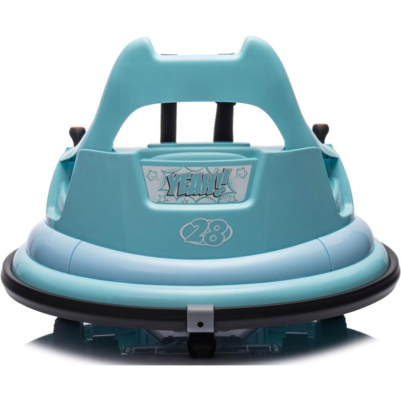 Autoscontro Elettrico per Bambini YJ6055 Supercar 12V Girevole a 360° con Telecomando Cintura di Sicurezza a 5 punti Luci a Led – Variante Blu