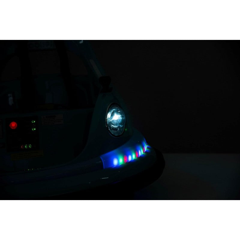 Autoscontro Elettrico per Bambini YJ6055 Supercar 12V Girevole a 360° con Telecomando Cintura di Sicurezza a 5 punti Luci a Led – Variante Rosso
