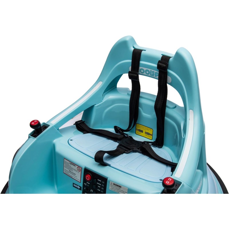 Autoscontro Elettrico per Bambini YJ6055 Supercar 12V Girevole a 360° con Telecomando Cintura di Sicurezza a 5 punti Luci a Led – Variante Blu