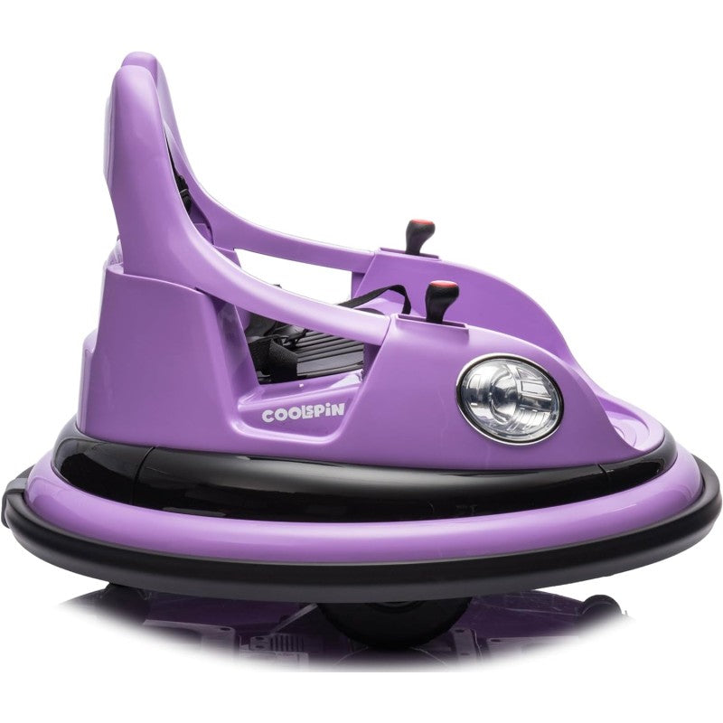 Autoscontro Elettrico per Bambini YJ6055 Supercar 12V Girevole a 360° con Telecomando Cintura di Sicurezza a 5 punti Luci a Led – Variante Violet