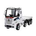 Camion Elettrico Mercedes Actros per Bambini 12V con Rimorchio Sedile in Pelle Telecomando Full Optional – Variante Bianco