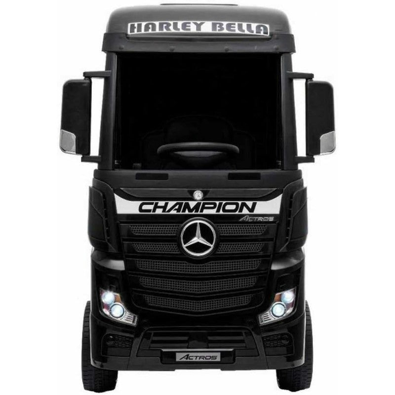 Camion Elettrico Mercedes Actros per Bambini 12V con Sedile in Pelle Telecomando Full Optional – Variante Nero
