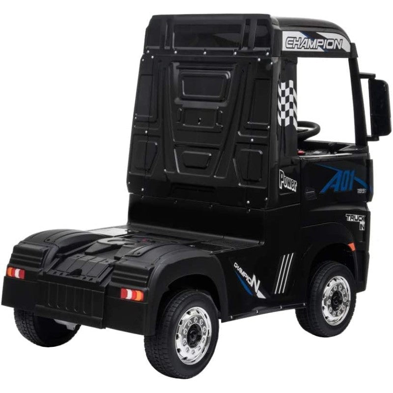 Camion Elettrico Mercedes Actros per Bambini 12V con Sedile in Pelle Telecomando Full Optional – Variante Nero