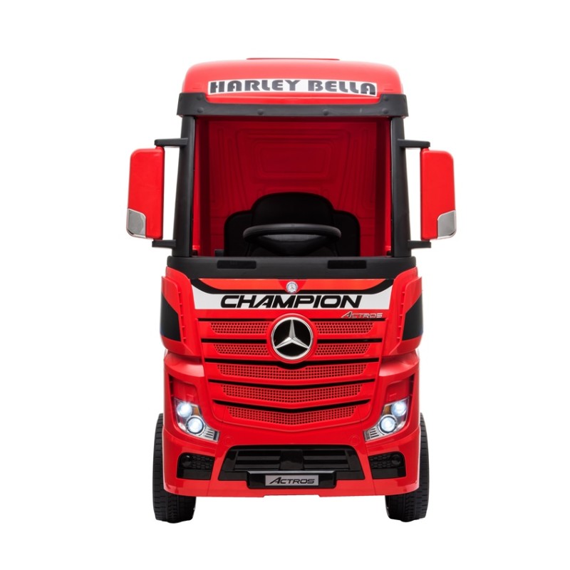 Camion Elettrico Mercedes Actros per Bambini 12V con Sedile in Pelle Telecomando Full Optional – Variante Rosso