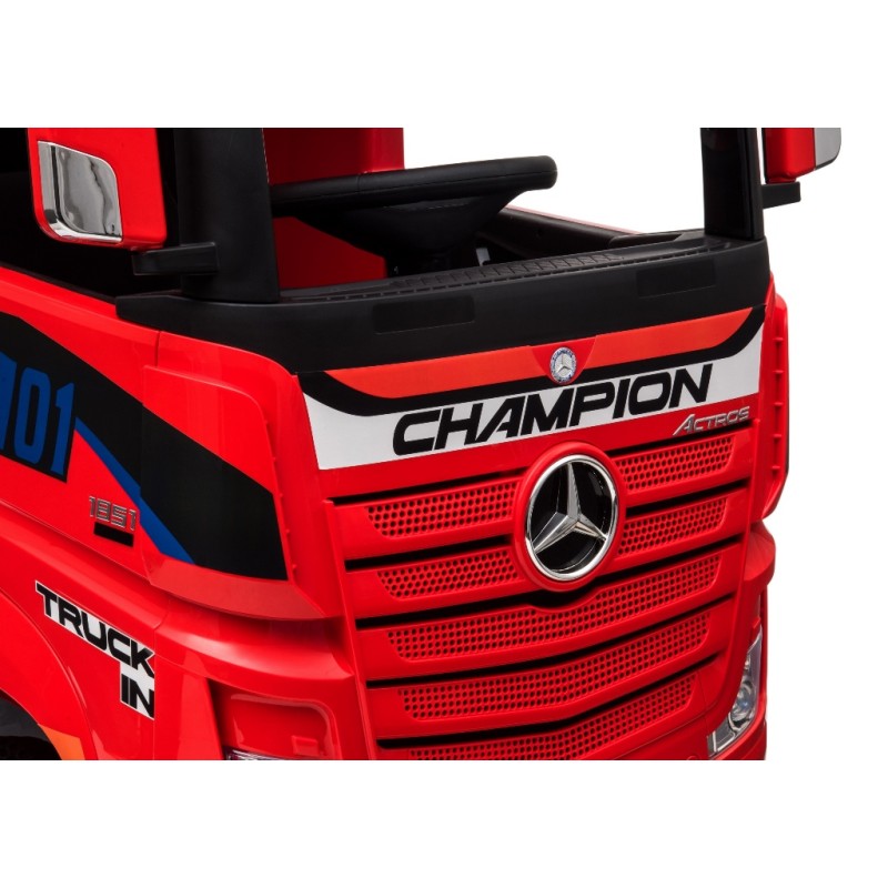 Camion Elettrico Mercedes Actros per Bambini 12V con Sedile in Pelle Telecomando Full Optional – Variante Rosso