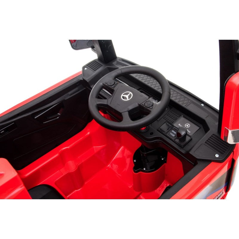 Camion Elettrico Mercedes Actros per Bambini 12V con Sedile in Pelle Telecomando Full Optional – Variante Rosso
