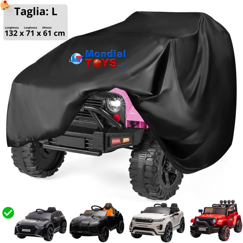 Copertura Telo Auto Giocattolo Bambini Universale – Cover Impermeabile, Anti-UV, per Veicoli Elettrici Esterni e Interni - L