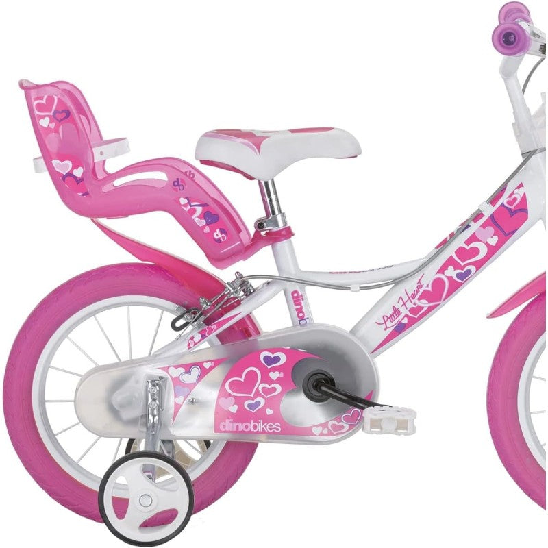 Dino Bikes 144RN Bicicletta 14" Little Hearts Rosa/Bianco