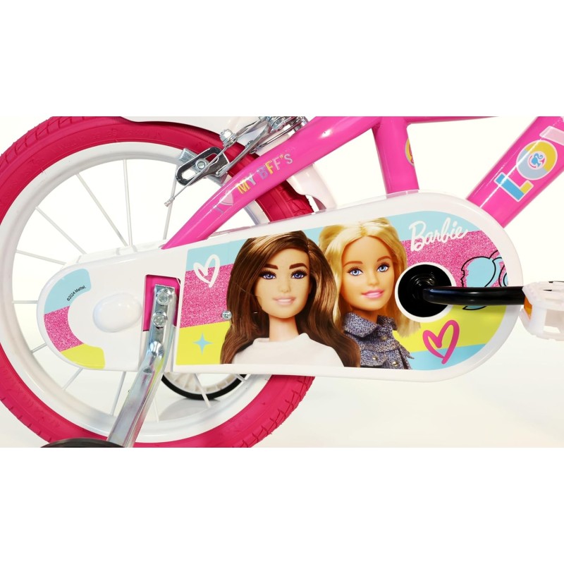 DINO BIKES 614G-02BA bicicletta da bambina Barbie 14" adatta a bambine di altezza tra 95 e 115cm