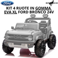 Ford Bronco 24V Set 4 Ruote in Gomma EVA XL con Copriruota