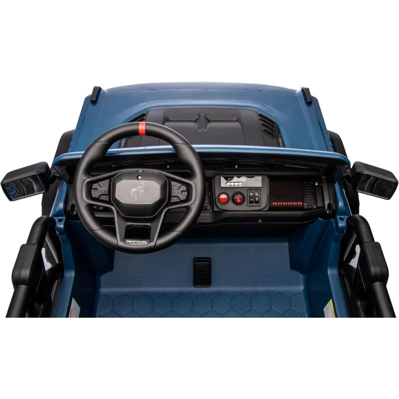 Ford Bronco Raptor 24V Auto Macchina Elettrica per Bambini 2 Posti Fuoristrada con Telecomando - RUOTE IN GOMMA EVA XL 0975 – Variante Blu
