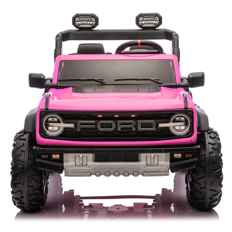 Ford Bronco Raptor 24V Auto Macchina Elettrica per Bambini 2 Posti Fuoristrada con Telecomando - RUOTE IN GOMMA EVA XL 0975 – Variante Rosa